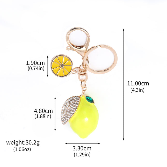 Creative Cute Alloy Fruit Lemon Keychain
