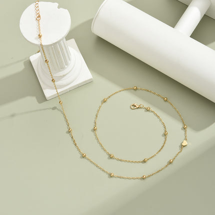 Kreatiewe en Modieuse Hartvormige Krale Middelketting, Goue Legering Middelketting vir Vroue, Somerbykomstigheid.