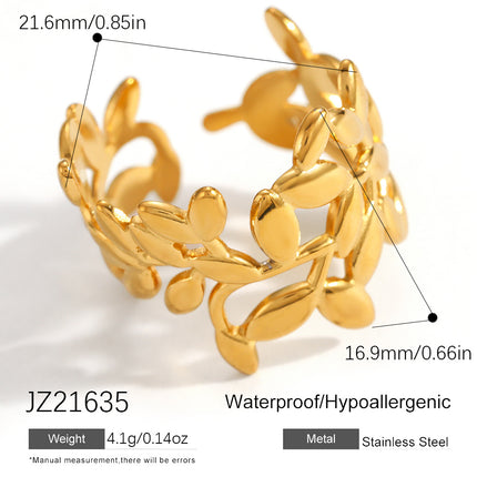 Womens Minimalist, Stylish Flower-shaped Stainless Steel Ring
