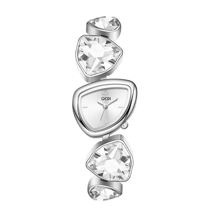 Mooi Mode Vrouehorlosies Ligluukse Kristal Diamant Armbandhorlosie