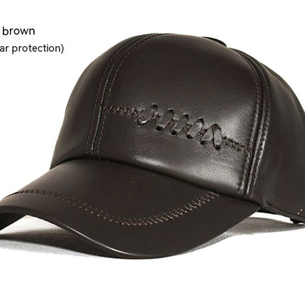 Autumn And Winter Casual Men's Leather Hat