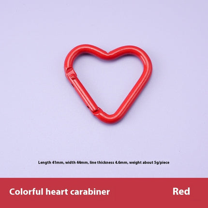 Love Heart Climbing Button Carabiner Heart-shaped Aluminum Alloy DIY Water Bottle Buckle Keychain Accessories