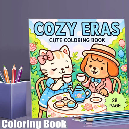 28 Pages Cutie Coloring Book Coloring Book For Adult Stress Reduction Colouring Book Valentine's Day Gifting, Birthday Party Gift, Drawing Supplies, Christmas Gift, Back To School Supplies