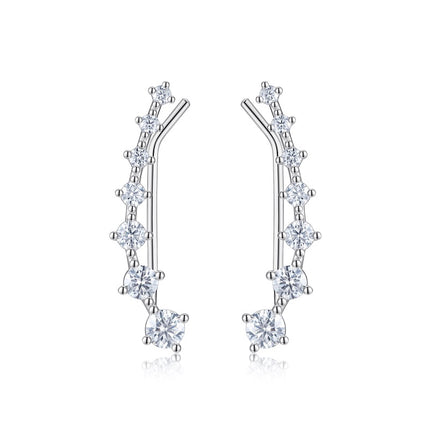 Top-quality Moissanite Luxury And Fashionable Light Luxury Jewelry Silver Stud Earrings S925 Silver Plated Platinum