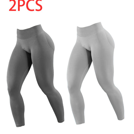 2pack Solid-color Yoga Exercise Leggings