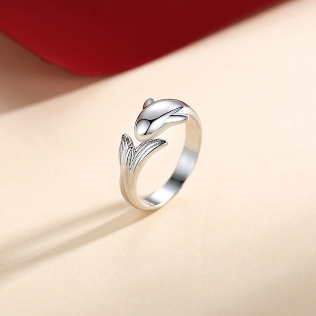 Eenvoudige Diamant Ingelêde Klein Viskie Paarring