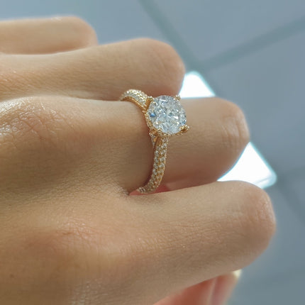 Modieuse Kopergeplateerde Moissanite Diamantring