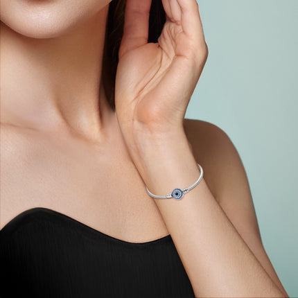 Koperbedekte Silwer Kruis Slangskakelarmband