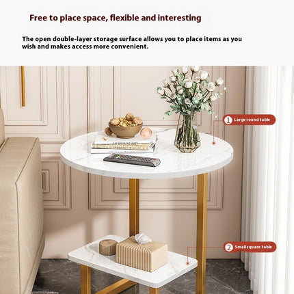 Coffee Table Modern Minimalist Creative Small Table Double-layer Sofa Cabinet