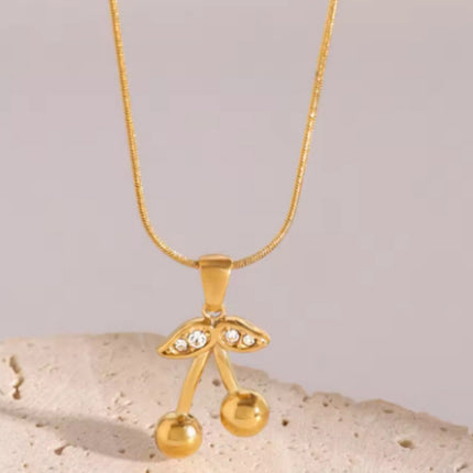 Vlekvrye Staal Kersie Halsnoer Oulike Oorbelle Ornament Vroue