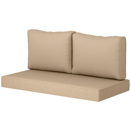 2-sitplek Patio Meubel Kussings, 46x26x5 duim, Dik Buitelug Liefdesitplek Kussingstel met Verwyderbare Oortreksel, Vervaagbestande Vervangingskussings vir Buitelugmeubels, Bank, Rusbank, Swaai, Beige