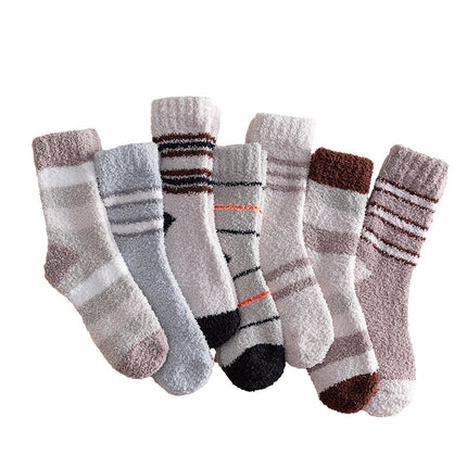 Autumn And Winter Thickened Fleece-lined Tube Socks Men's Knee High Socks Towel Room Socks Adult