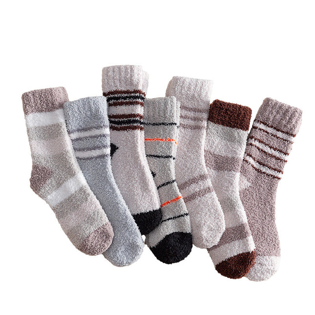 Autumn And Winter Thickened Fleece-lined Tube Socks Men's Knee High Socks Towel Room Socks Adult