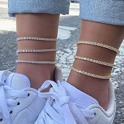 Shiny Loose Diamond Fashion Trend Simple Rhinestone Beach Anklet