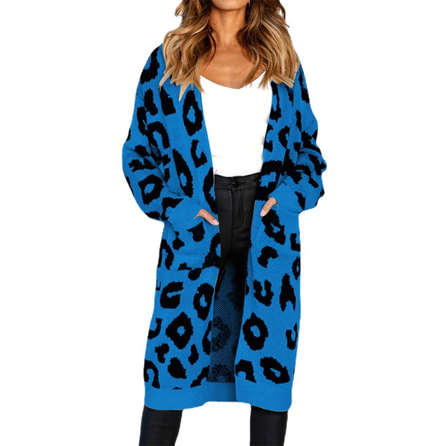 Color Leopard Print Polka Dot Loose Sweater Coat