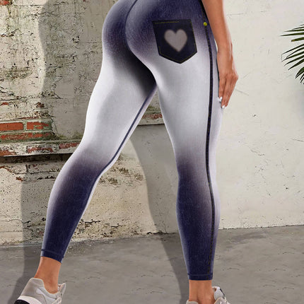 Fashion New Denim Print Yoga Pants Women