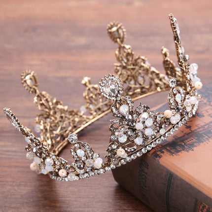 Troubykomstighede Rhinestone-allooi Retro Haarband Troujuwele Kroon