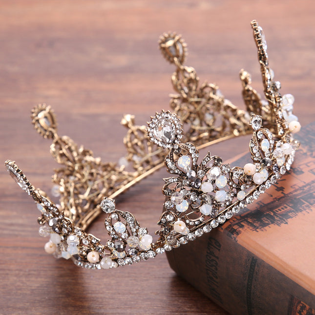 Troubykomstighede Rhinestone-allooi Retro Haarband Troujuwele Kroon