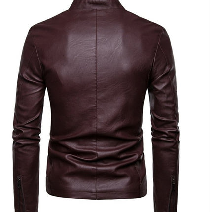 Large Size English PU Leather Jacket Jacket