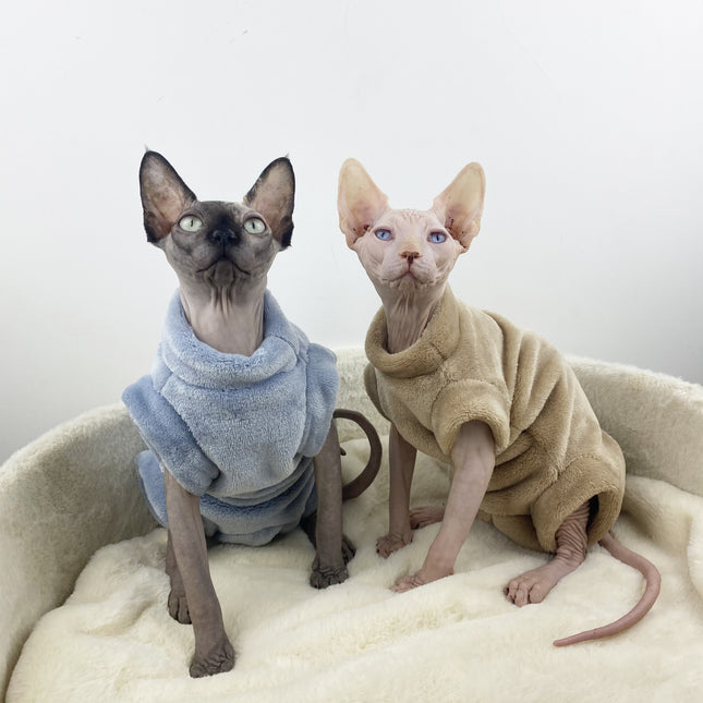 Sphinx Hairless Cat Flannel Thermal Four-legged Jacket