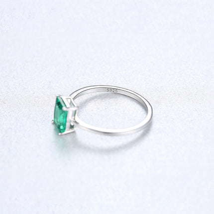 Imperial Groen Ring S925 Silwer Diamant Ring