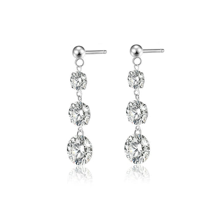 Top-quality Moissanite Luxury And Fashionable Light Luxury Jewelry Silver Stud Earrings S925 Silver Plated Platinum