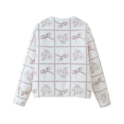 Retro Texture Printed Cotton-padded Jacket Coat