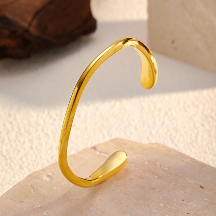 European And American Style Fashionable Stainless Steel Electroplated Open Cuff Bracelet