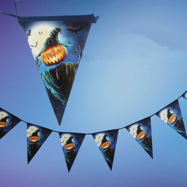 Halloween Paper Banner Ghost Pumpkins Witches Bunting Pennant
