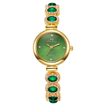 Vroue-armband Ronde Wyse Diamant Gevorderde Kwarts-horlosie