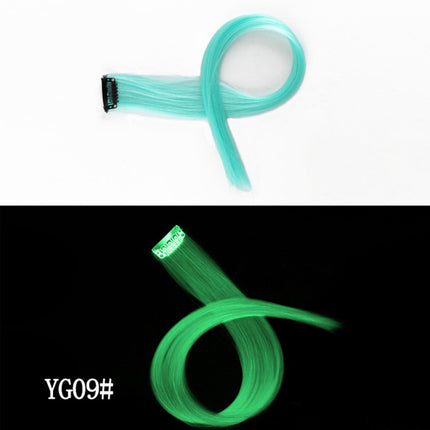 Luminescent selfdoen-knip-in-hare Luminesente haarstuk Haarspoorloos 50 CM Reënboogkleur