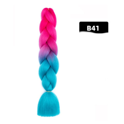 Color Big Braid African Chemical Fiber High Temperature Silk Wig Gradient