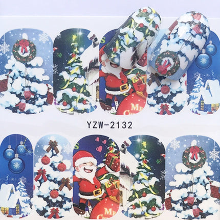 Explosion models Christmas series water transfer nail stickers nail stickers full stickers nail jewelry watermark stickers