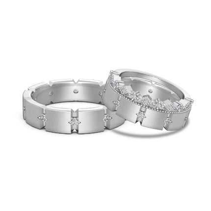 S925 Sterling Silwer Mans- en Vroue-Paarringe Persoonlikheid Mode Ronde Sirkonium Boor Skraal Ring Eenvoudige Veelsydige