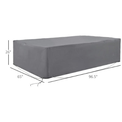 Outsunny 97 X 65X 26 Swaar Diens Buitelug Seksionele Bankoortrek, Waterdigte Patio Meubel Oortrek Vir Weerbeskerming, Grys