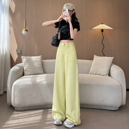 Women's High Waist Dopamine Retro High Street Wide Leg Trousers