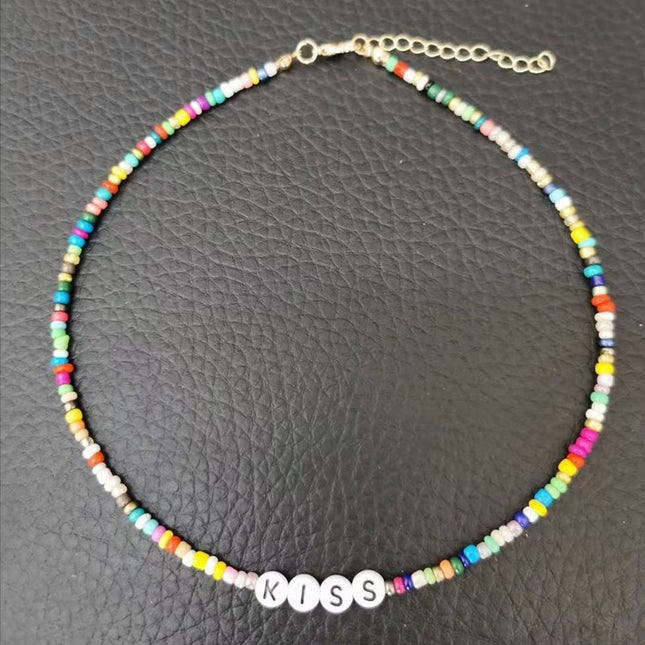 Stained Glass Rice Bead Necklace