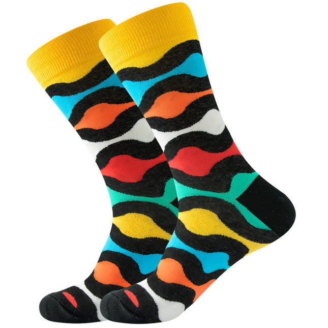 Square Men's Mexican Wave Women's Socks Diamond Trendy