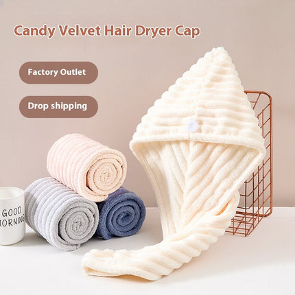Candy Velvet Haarhanddoek Dik Absorberende Kopband