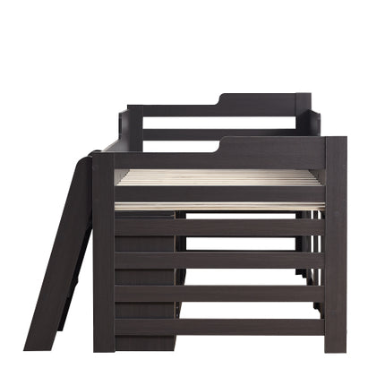 Kajuitbed Middelhoëbed Raamwerk Stoorplek Kinderhoutbed Met Laaie Rak Stoorplek Laagbed 3vt Enkel Kinder Wit Houtbed - 3vt Enkel 90 X 190 Cm Raamwerk Alleen
