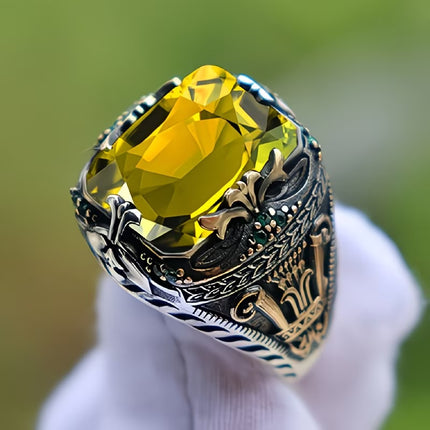 Jade Mans Luukse Ring, Uniek, Vintages en Treffend