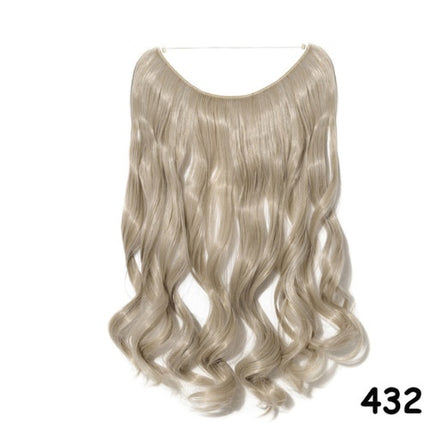 S-noilite 20 inches Invisible Wire No Clips in Hair Extensions Secret Fish Line Hairpieces Silky Straight Synthetic