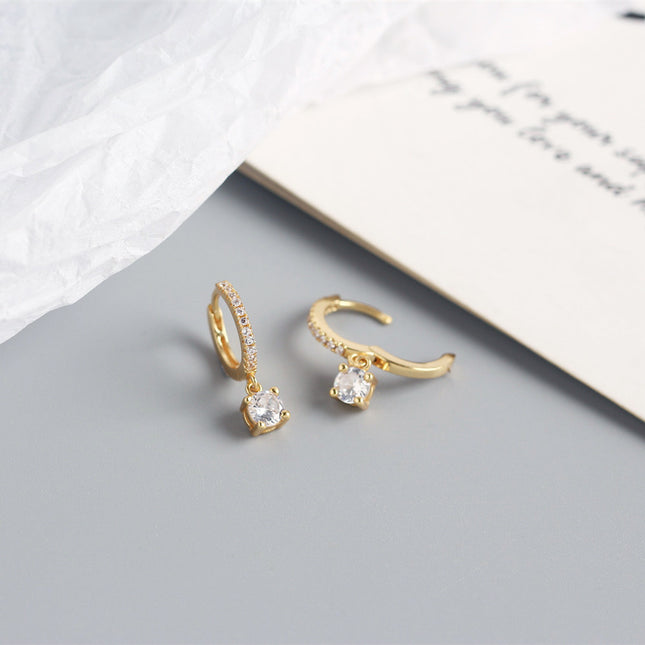 Female S925 Sterling Silver INS Style Rhinestone Earrings