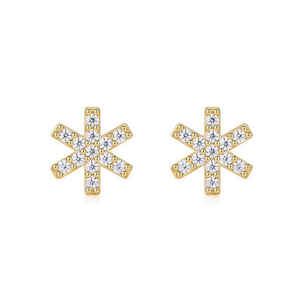 Frost Feather - Premium Moissanite Luxury Fashion Light Luxury Jewelry Stud Earrings S925 Silver Electroplated Gold