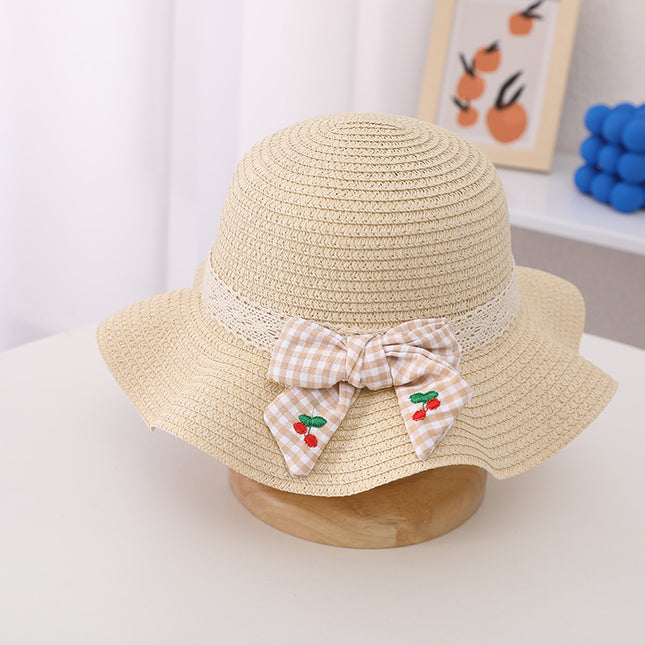 Children's Bag Straw Hat Set Sun