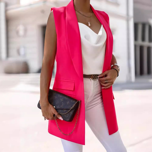 Spring And Autumn New Mid-length Ladies' Vest Suit Jacket