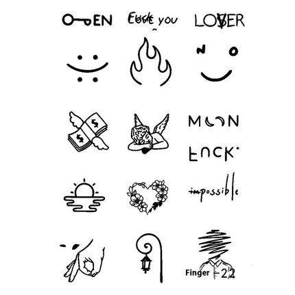 Herbal Juice Tattoo Sticker Sweat-proof Non-reflective Finger Niche Stickers