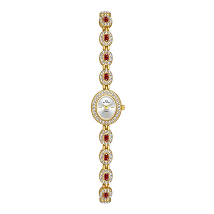Mid-ancient Fashion Oval Colored Gems Rainbow Light Luxury Watch
