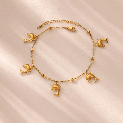 Dolphin Starfish Shell Pendant Ocean Series Anklet