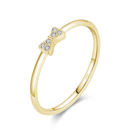 S925 Sterling Silver All-Match Simple Korean Trendy Micro-Inlaid Index Finger Ring Fashion Jewelry